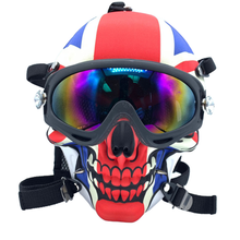 Load image into Gallery viewer, Gas Mask w/ Acrylic Pipe - FLAMING SKULL
